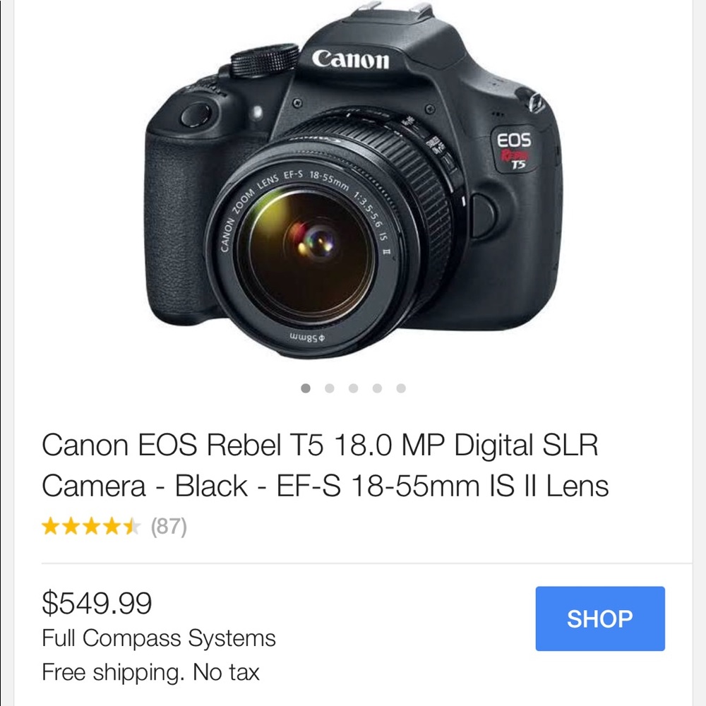 Canon rebel eos t5 digital camera. Great gift!